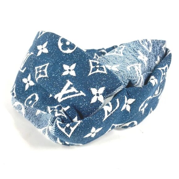 Auth LOUIS VUITTON M77470 MonogramDenim Headband Denim Hair Accessories hair ban
